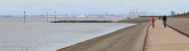 10 cycling along Wallasey Embankment, Ruth's coasal walk
