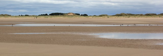 11 empty sands, Ruth hiking to Southport