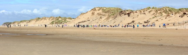 30 people on Formby Beach, Ruth Livingstone's coastal walk, England
