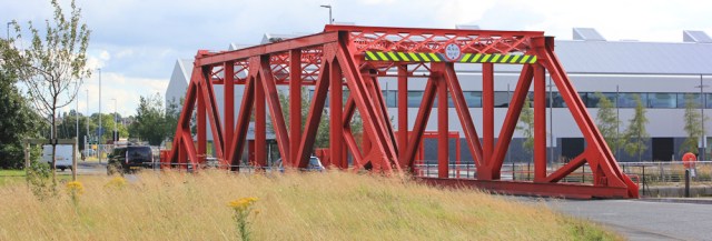 32 swing bridge, Alfred Dock, Ruth walking the Wirral