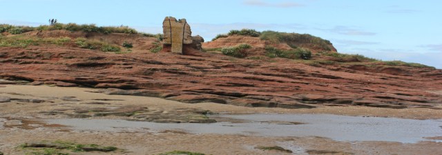a04 around Little Eye, Ruth walking to Hilbre Island
