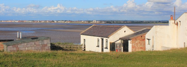 a13 bungalows on Hilbre Island, Ruth's coastal walk, Wirral