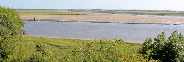 28 Hesketh marshes, Ruth walking to Blackpool