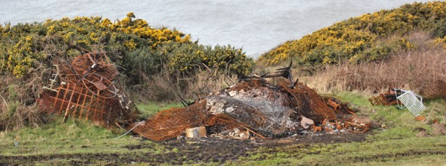14-junk-on-path-ruth-hiking-to-workington-cumbrian-coastal-path