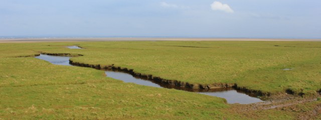 05 Burgh Marsh, Ruth walking the English Coast, Hadrian's wall
