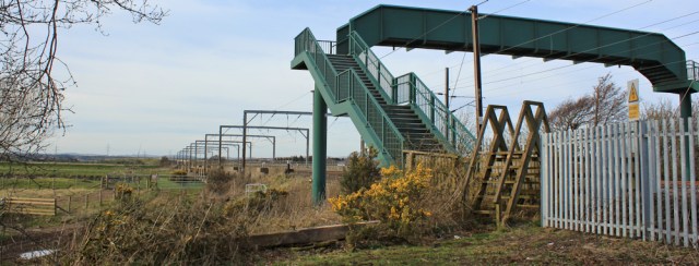 39 railway crossing to Metal Bridge with huge stile, Ruth Livingstone - Copy