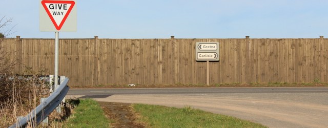 43 minor road along M6, Metal Bridge, Gretna, Ruth hiking to Scotland - Copy