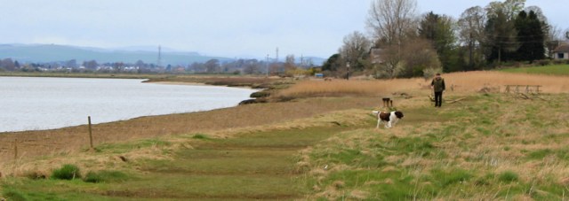 04 old boy and his dogs, Ruth hiking to Dumfries, Scotland