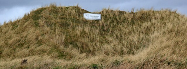 09 Mersehead signs, Ruth walking the Scottish coast, Dumfries and Galloway