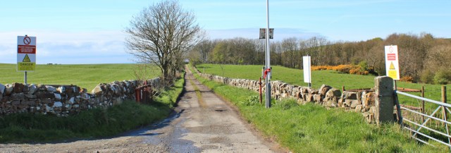 02 entering the MOD Kirkcudbright range, Ruth's coastal walk Dumfries and Galloway