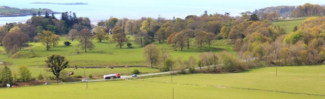 08 A75, Ruth Livingstone hiking from Gatehouse of Fleet along the military road