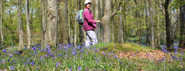 23 self-portrait in bluebell woods, Ruth's coastal walk, Dumfries and Galloway, Scotland