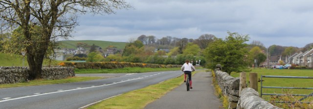 24 cyclist on the cycle route, Ruth hiking through Dumfries and Galloway