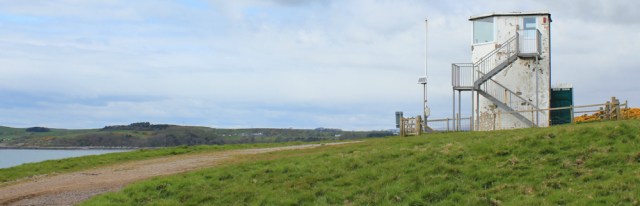 26 MOD lookout point, Torrs Point, Ruth hiking to Kirkcudbright