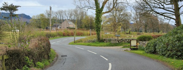 27 road past BnB, Ruth hiking to Palnackie