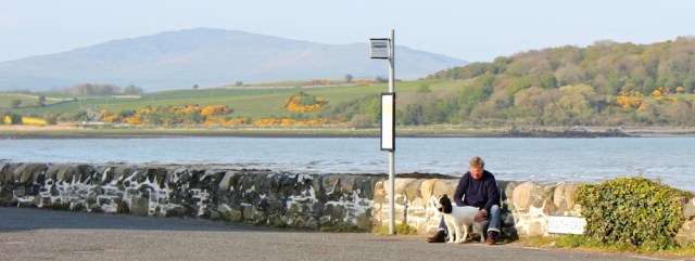 43 bus stop, Garlieston, Ruth walking around the coast of Scotland