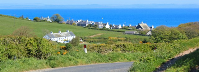 01 Ruth Livingstone walking down to Drummore, Mull of Galloway