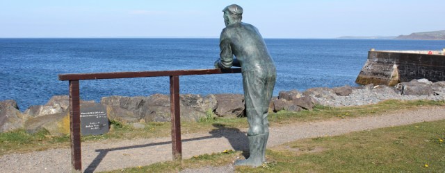 01 statue Port William harbour, Ruth's coastal walk, Galloway, Scotland