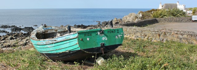 03 Fish Ponds, Port Logan Bay, Ruth walking the coast in Dumfries and Galloway, Scotland