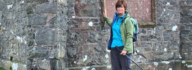 03 self portrait, Agnew Monument, Ruth's coastal walk Galloway, Scotland