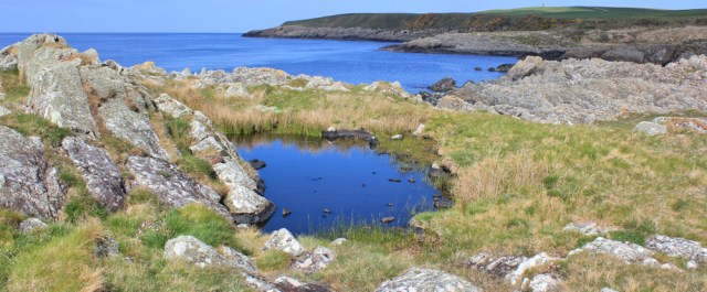 05 Ruth hiking from Port Logan, Dumfries and Galloway, Scotland