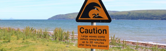 06 caution large waves, Loch Ryan, Ruth Livingstone