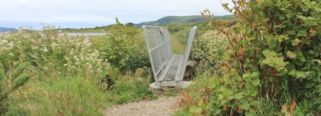10 Loch Ryan Coastal Path, Ruth hiking to Glenapp