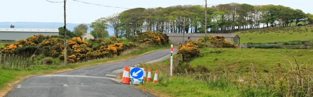 13 road works, Ruth's coastal walk, The Rhins, Galloway
