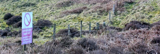 15 keep out sign, Danger Area, Luce Bay, Ruth walking the Galloway coast, Scotland