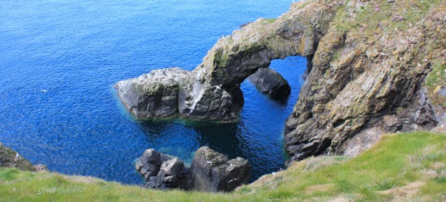 15 natural arch, Ruth walking the coast in Dumfries and Galloway, Scotland