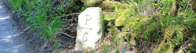 19 old milestone, Ruth Livingstone on the road to Port William