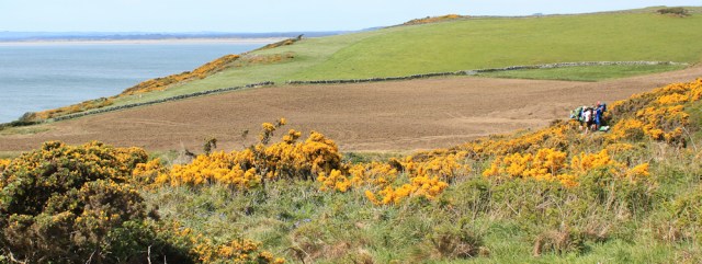20 map readers, Ruth Livingstone hiking to Stairhaven, Galloway