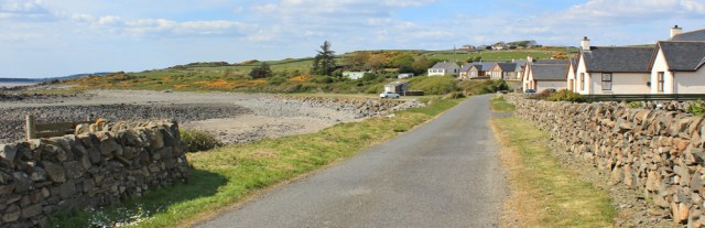 27 walking through Stairhaven, Ruth hiking in Galloway, Scotland