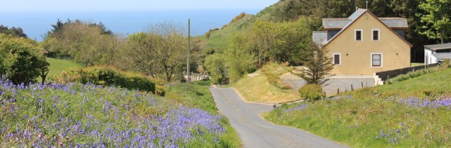 28 down to Knockinaam, Ruth hiking through The Rhins, Galloway, Scotland