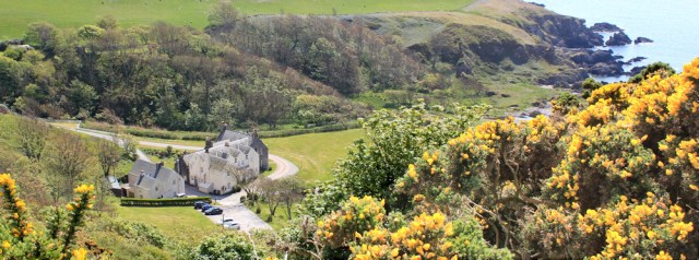 34 Knockinhaam Lodge, Ruth hiking to Portpatrick, Galloway, Scotland