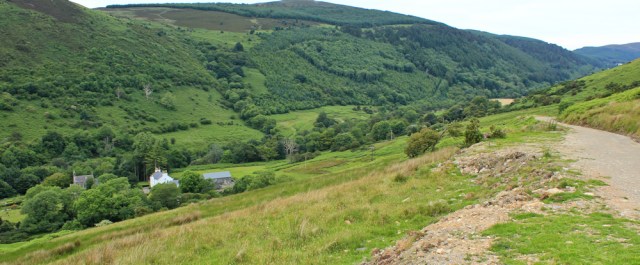 42 road winds down to Glenapp Church, Ruth's coastal walk, Scotland