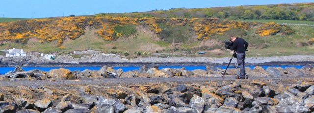 43 cameraman at Port Logan, Ruth's coastal walk, The Rhins, Scotland