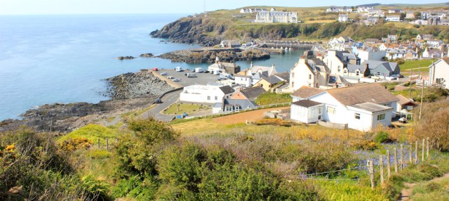 43 Portpatrick, Ruth hiking the coast of Galloway, Scotland