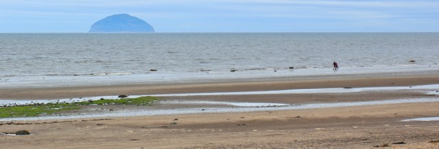 01 Ailsa Craig from Girvan, Ruth Livingstone walking the Ayrshire Coastal Path