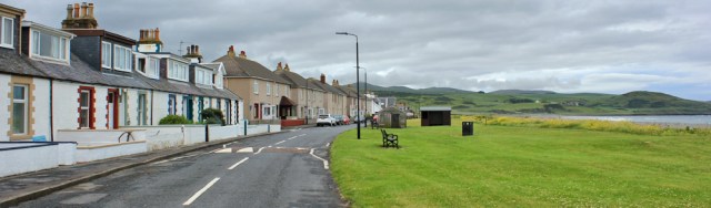 01 sea front Ballantrae, Ruth walking the Ayrshire Coastal Path, Scotland