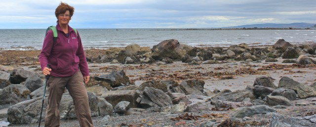 20 Ruth Livingstone hiking to Girvan, Ayrshire Coast Path, Scotland