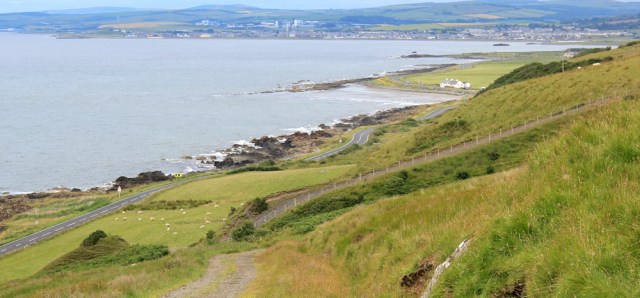 33 Ruth hiking to Girvan, Ayrshire, Scottish Coast
