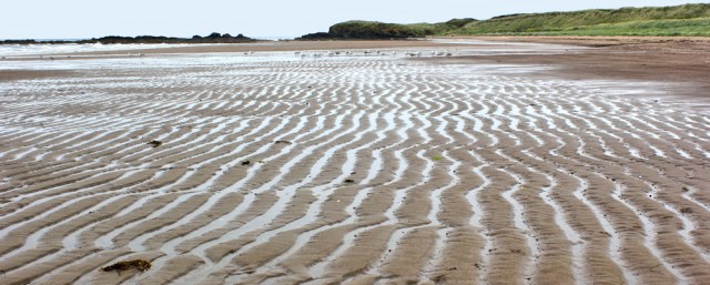 34 patterns on the beach, Ruth hiking the Ayrshire Coastal Path, Scotland
