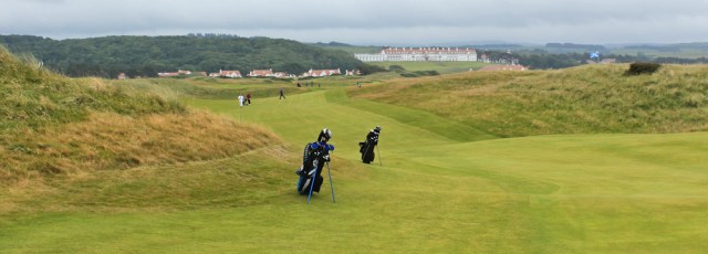 37 Turnberry links, Ruth hiking the Ayrshire Coastal Path, Scotland