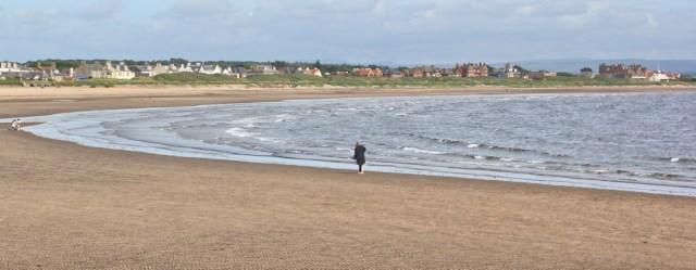 57 beach, South Bay, Ruth hiking through Troon