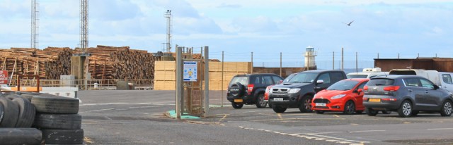 64 Troon Port, Ruth hiking the Ayrshire Coastal Path