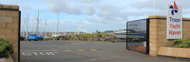 66 Troon marina, Ruth hiking the Ayrshire Coastal Path
