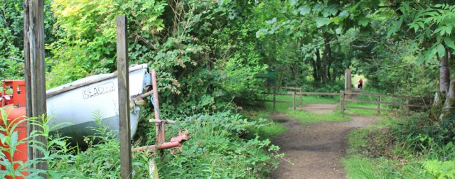 02 Ruth hiking up to Glenashdale Falls, Whiting Bay, Arran, Scotland