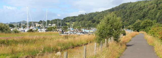 03 cycleway alongside marina, Ruth Hiking to Largs, Scotland
