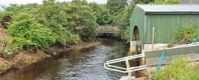 03 river crossing, Lamlash, Ruth hiking the Arran Coastal Way, Scotland